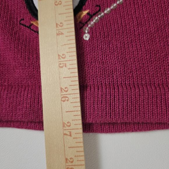 Nouveaux Red Ugly Christmas Sweater Vest Zip Up Holidays Christmas Trees L - Picture 7 of 14